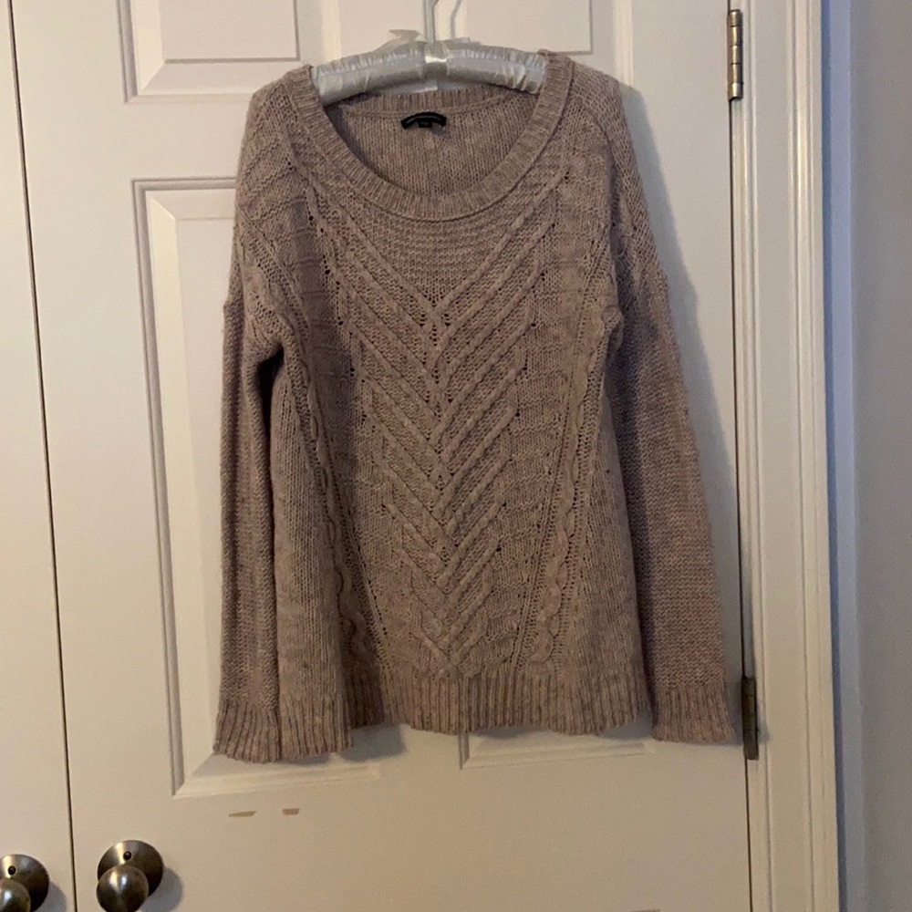 American Eagle Tan Knit Sweater, size M